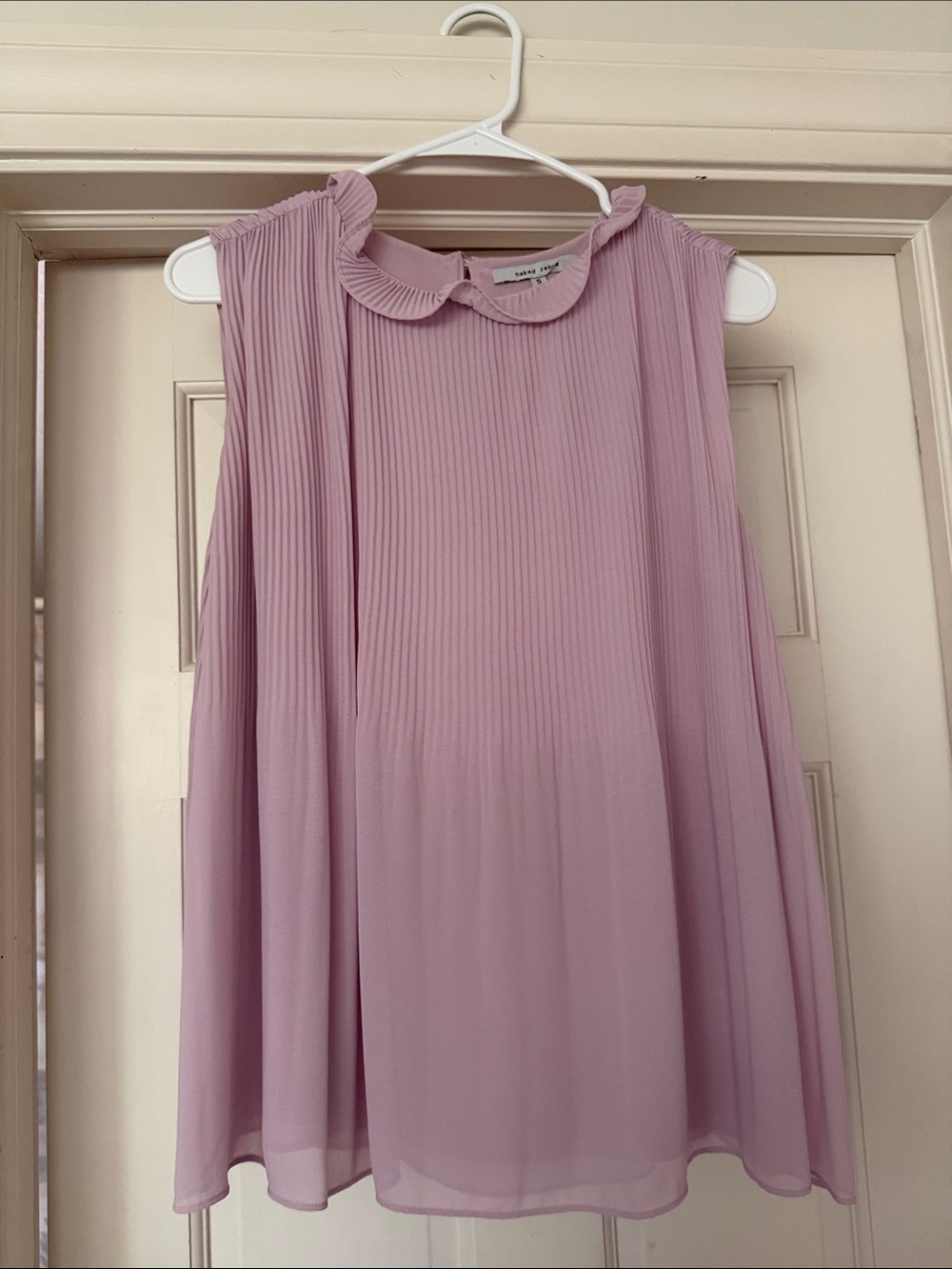 Naked Zebra Pleated Sleeveless Blouse - Dusty Mauve